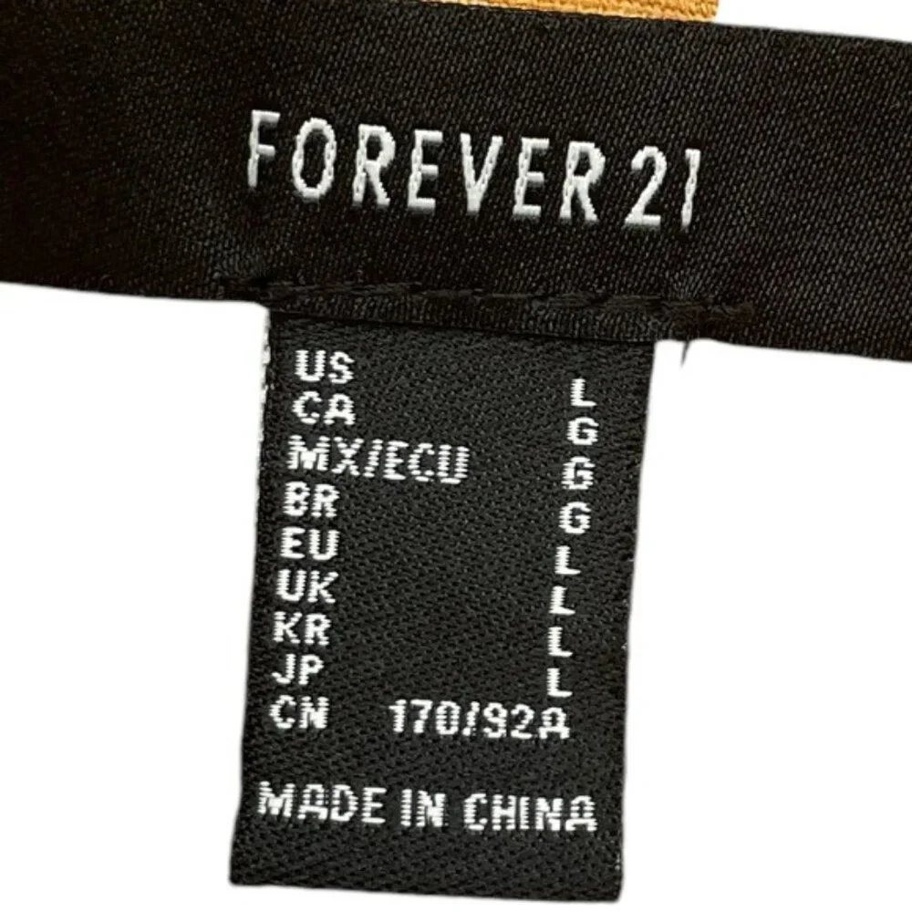 Forever 21 Mustard Yellow Faux Suede Lightweight Jacket‎ With Front Pockets Zip